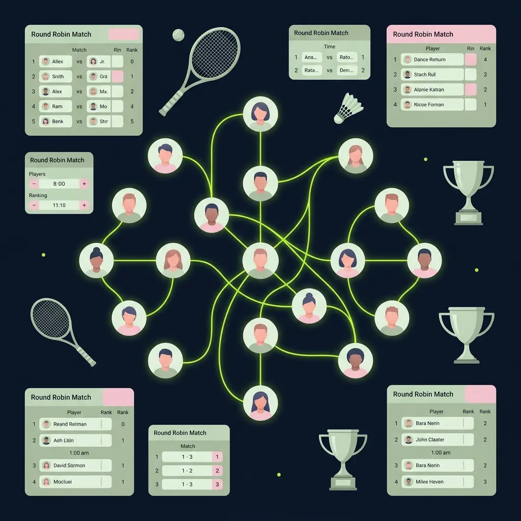 Ilustrasi Format Turnamen Americano dan Mexicano Badminton, Tenis, & Padel